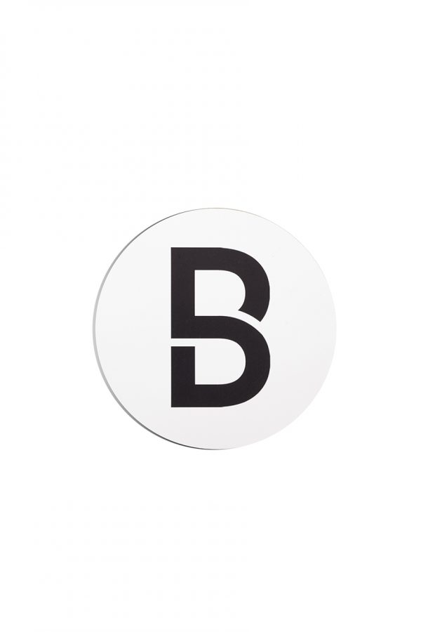 B White Sticker